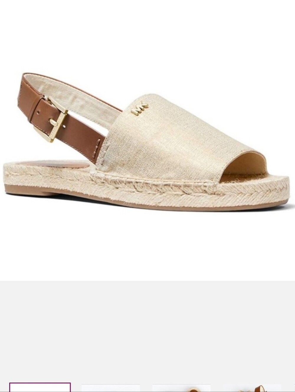 Michael Kors Fisher Metallic Gold Espadrille Sandals Size 9